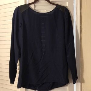 Club Monaco Silk and leather blouse